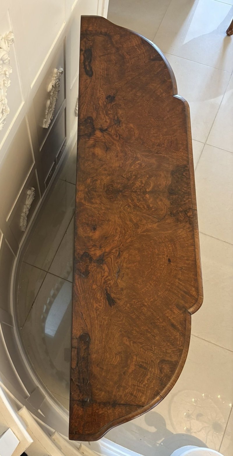 Outstanding Quality Antique Victorian Inlaid Burr Walnut Porcelain Mounted Credenza - Image 13